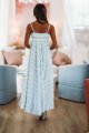 High Tides Maxi Dress - Light Blue and White