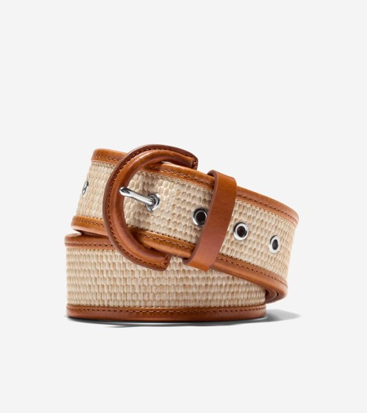 Women's 45MM Raffia Textured Belt